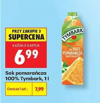 Biedronka Sok pomarańcza 100% Tymbark, 1 l oferta