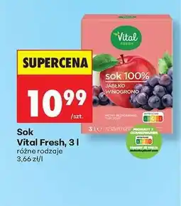 Biedronka Sok Vital Fresh, 3 l oferta