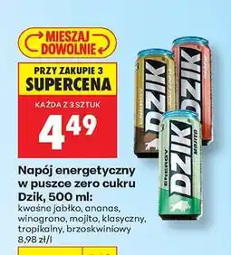 Biedronka Napój energetyczny w puszce zero cukru Dzik, 500 ml oferta