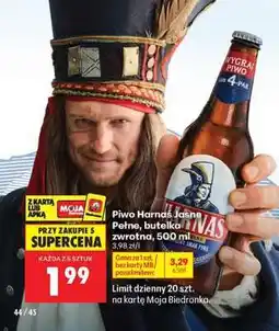 Biedronka Piwo Harnas Jasne Pełne butelka zwrotna , 500 ml oferta