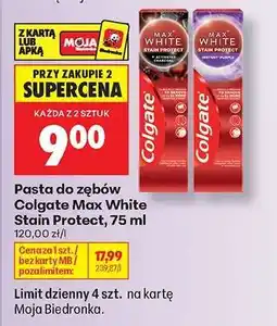 Biedronka Colgate Max White Stain Protect, 75 ml oferta
