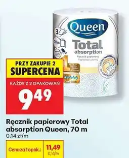 Biedronka Ręcznik papierowy Total absorption Queen 70 m oferta