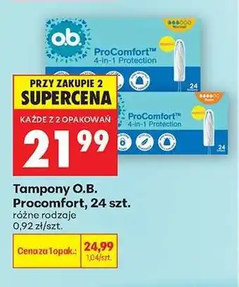 Biedronka Tampony O.B. Procomfort, 24 szt oferta