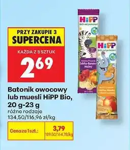 Biedronka Batonik owocowy lub muesli HiPP Bio, 20 g-23 g oferta