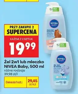 Biedronka Żel 2w1 lub mleczko NIVEA Baby, 500 ml oferta