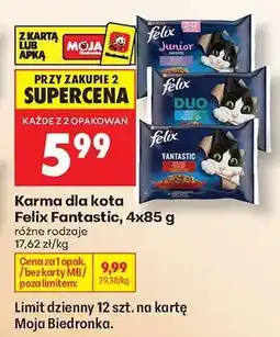 Biedronka Karma dla kota Felix Fantastic 4x85 g oferta