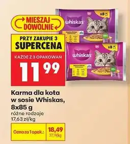 Biedronka Karma dla kota w sosie Whiskas, 8x85 g oferta