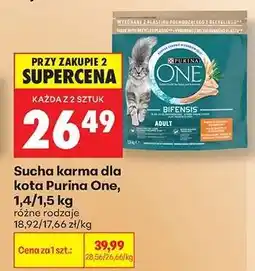 Biedronka Sucha karma dla kota Purina One, 1,4/1,5 kg oferta