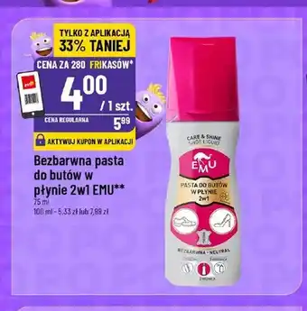 Polomarket Bezbarwna pasta do butów w płynie 2w1 EMU oferta