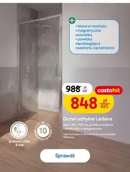 Castorama Drzwi prysznicowe uchylne Ledava oferta