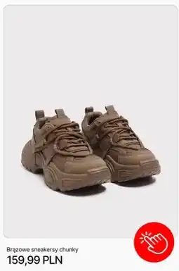 Cropp Buty sportowe sneakersy Cropp brązowe chunky oferta