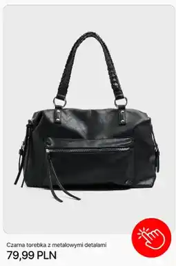 Cropp Torebka czarna z metalowymi detalami Cropp oferta