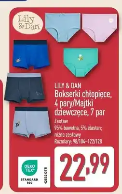 ALDI Bokserki chłopięce Lily & Dan 4-pak oferta