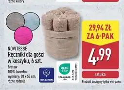 ALDI Ręczniki dla gości w koszyku Novitesse 6-pak oferta