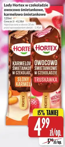Hala Wola Lody Hortex w czekoladzie owocowo śmietankowe, karmelowo śmietankowe oferta