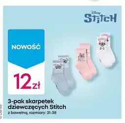 Pepco Skarpetki dziewczęce Disney Stitch 3-pak rozmiary 31-38 oferta