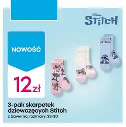 Pepco Skarpetki dziewczęce Disney Stitch 3-pak rozmiary 23-30 oferta