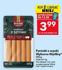 Lewiatan Parówki z szynki Wyborne Wędliny oferta