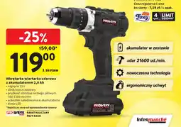 Intermarche Wkrętarka wiertarka udarowa z akumulatorem 2,0 Ah oferta