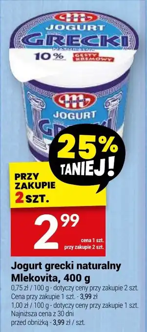 Twój Market Jogurt grecki naturalny Mlekovita oferta