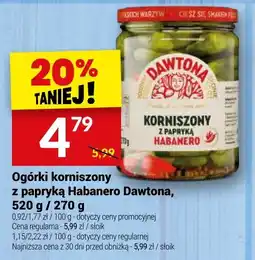 Twój Market Ogórki korniszony z papryką Habanero Dawtona oferta