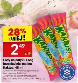 Twój Market Lody na patyku Long brzoskwinia-malina Kaktus oferta