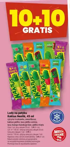 Twój Market Lody na patyku Kaktus Nestlé oferta