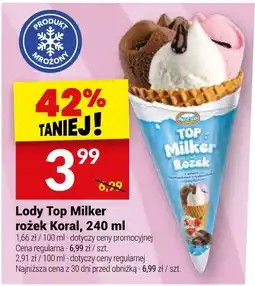 Twój Market Lody Top Milker rożek Koral oferta