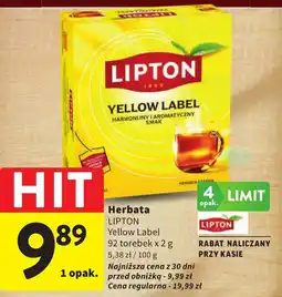 Intermarche Herbata LIPTON Yellow Label oferta