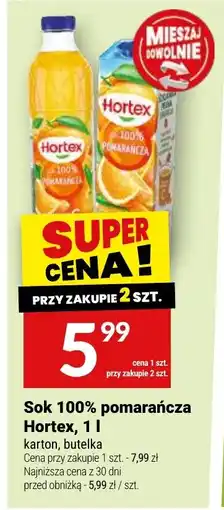 Twój Market Sok 100% pomarańcza Hortex oferta