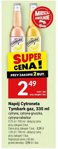 Twój Market Napój Cytrona Tymbark gaz oferta