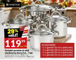 Twój Market Komplet garnków ze stali nierdzewnej Berry oferta