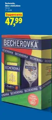 Lidl Becherovka, likér z kieliszkiem oferta