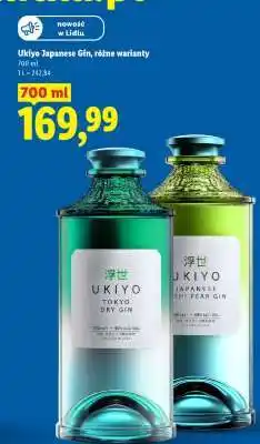 Lidl Ukiyo Japanese Gin, různé varianty oferta