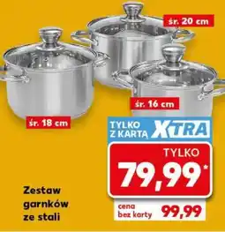 Kaufland Zestaw garnków ze stali oferta