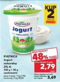 Kaufland PIĄTNICA Jogurt naturalny 2% tł. 330 g + 30 g opakowanie oferta