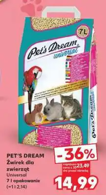 Kaufland PET’S DREAM Żwirek dla zwierząt Universal 7 l opakowanie (=1 l 2,14) oferta