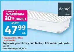 Auchan Pojemnik plastikowy pod łóżko, z kółkami i pokrywką oferta