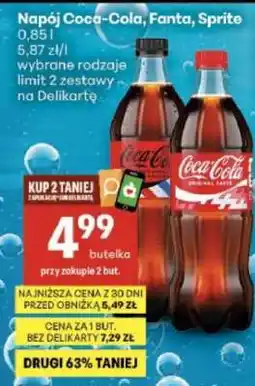 Delikatesy Centrum Napój Coca-Cola, Fanta, Sprite oferta