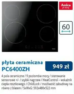 Tres Płyta ceramiczna Amica PC6400ZH oferta