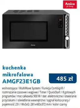 Tres kuchenka mikrofalowa Amica AMGF23E1GB oferta