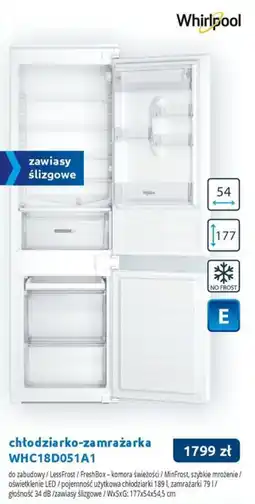 Tres Whirlpool chłodziarko-zamrażarka WHC18D051A1 oferta