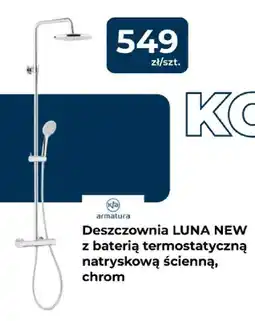Mrówka Deszczownia KFA Armatura LUNA NEW z baterią termostatyczną natryskową ścienną chrom oferta