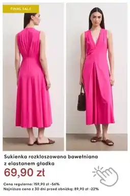 Medicine Sukienka rozkloszowana bawełniana z elastanem gładka oferta