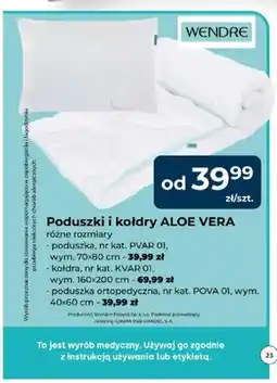 Mrówka Poduszka ortopedyczna ALOE VERA Wendre oferta