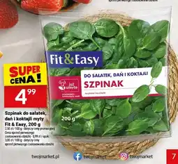 Twój Market Szpinak do sałatek dań i koktajli myty Fit & Easy oferta