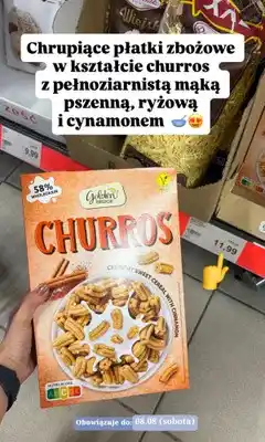 ALDI Płatki śniadaniowe Golden Bridge Churros z cynamonem oferta