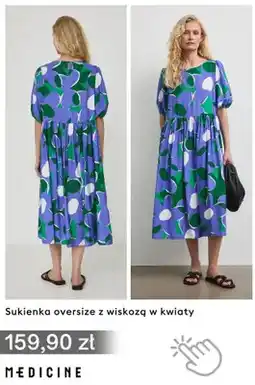 Medicine Sukienka oversize z wiskozą w kwiaty Medicine oferta