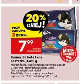 Twój Market Karma dla kota Felix saszetka kurczak-łosoś 4-pak oferta