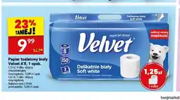 Twój Market Papier toaletowy biały Velvet 8-pak oferta